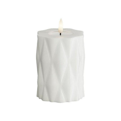 x6 LED Harlequin Candles White