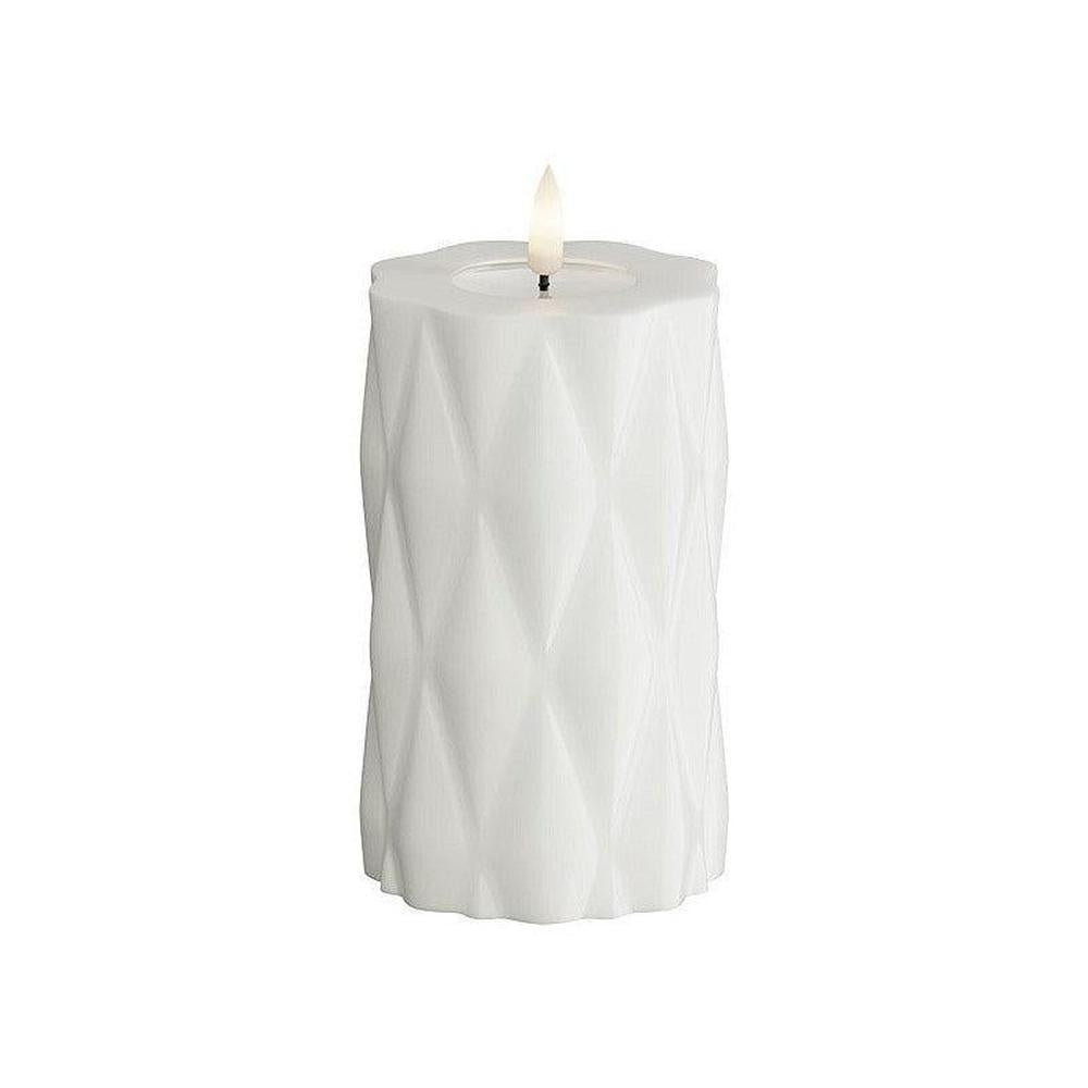 x6 LED Harlequin Candles White