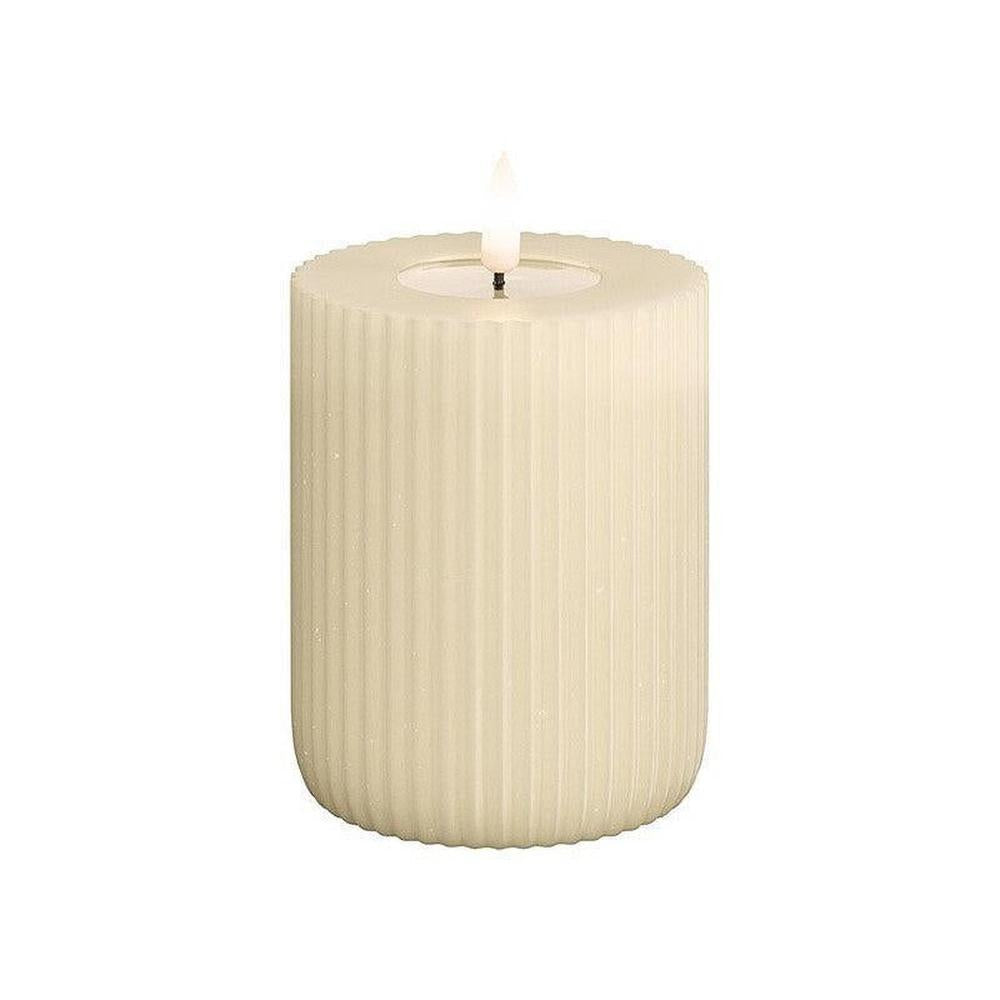 x6 LED Stripe Candles Cream