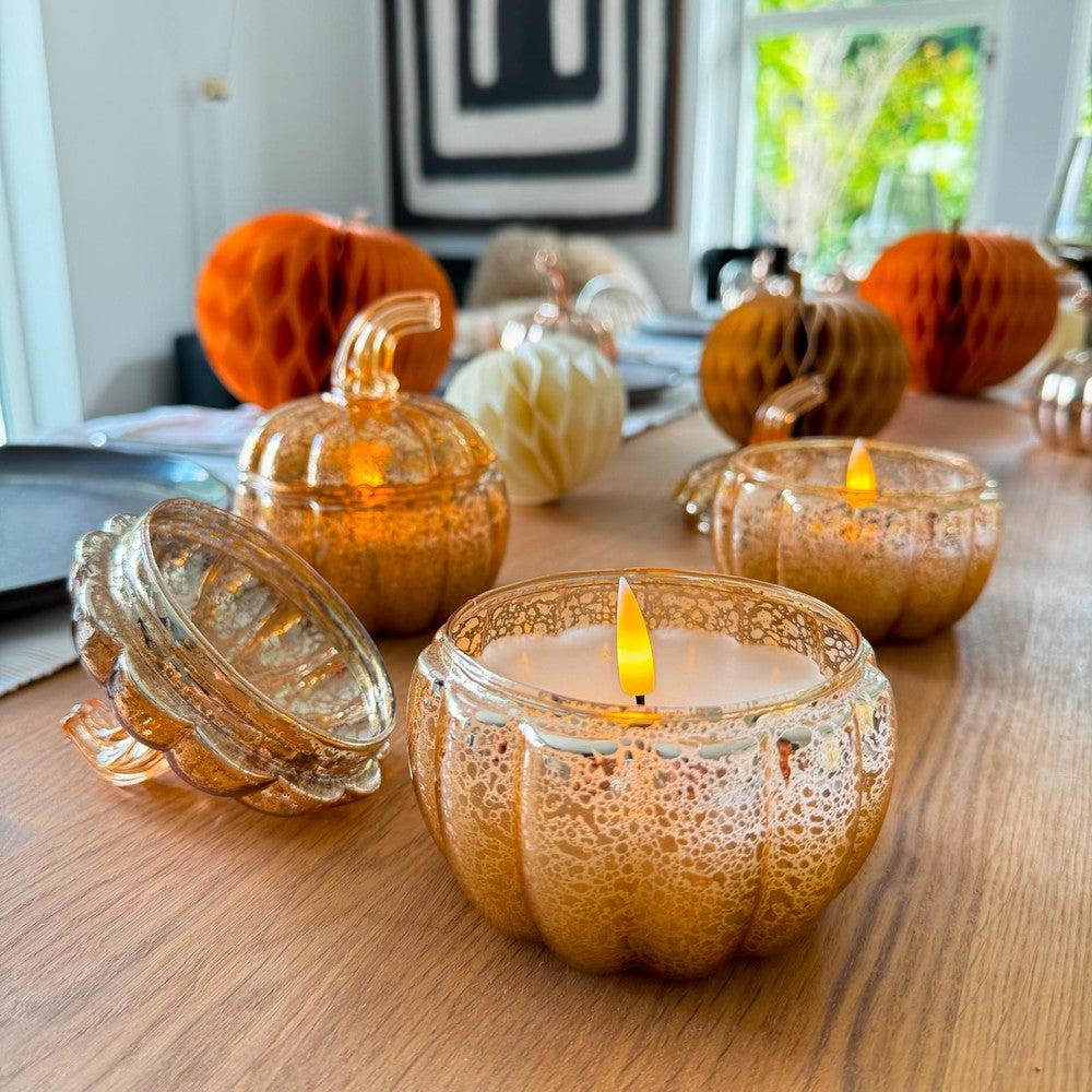 x3 Glass Pumpkin Jars