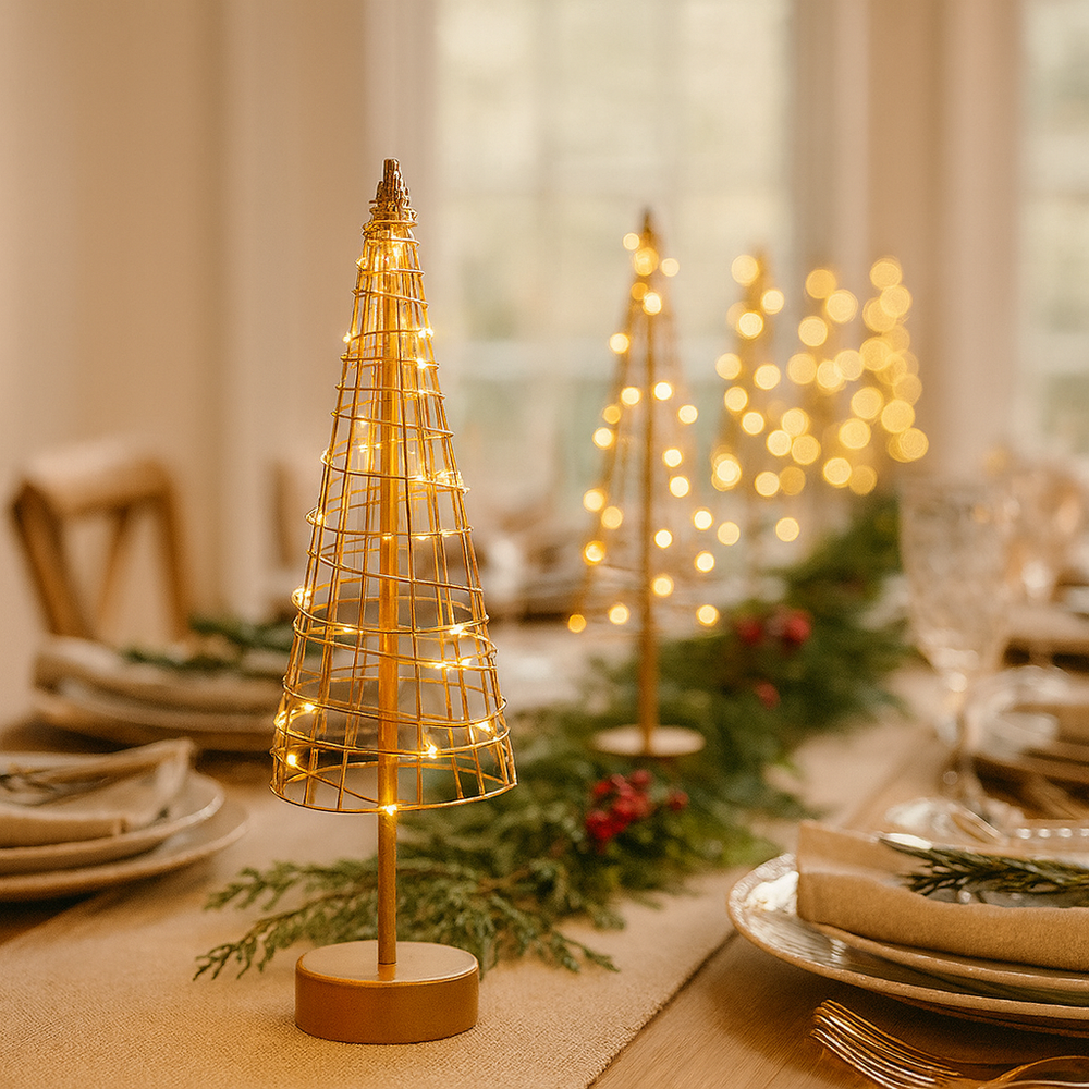 x6 Table Tree Lights Gold