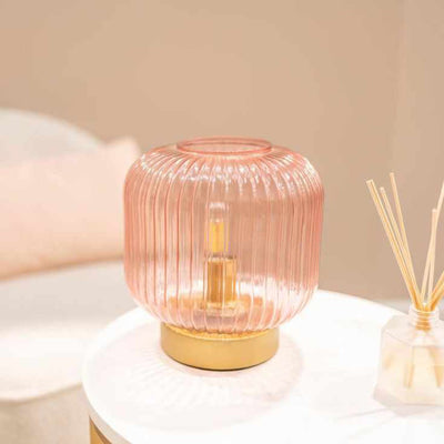 Blush Pink Gold Battery Table Lamp