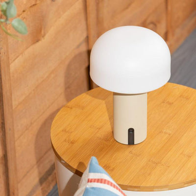 Calhoun Rechargeable Mushroom Table Lamp Natural