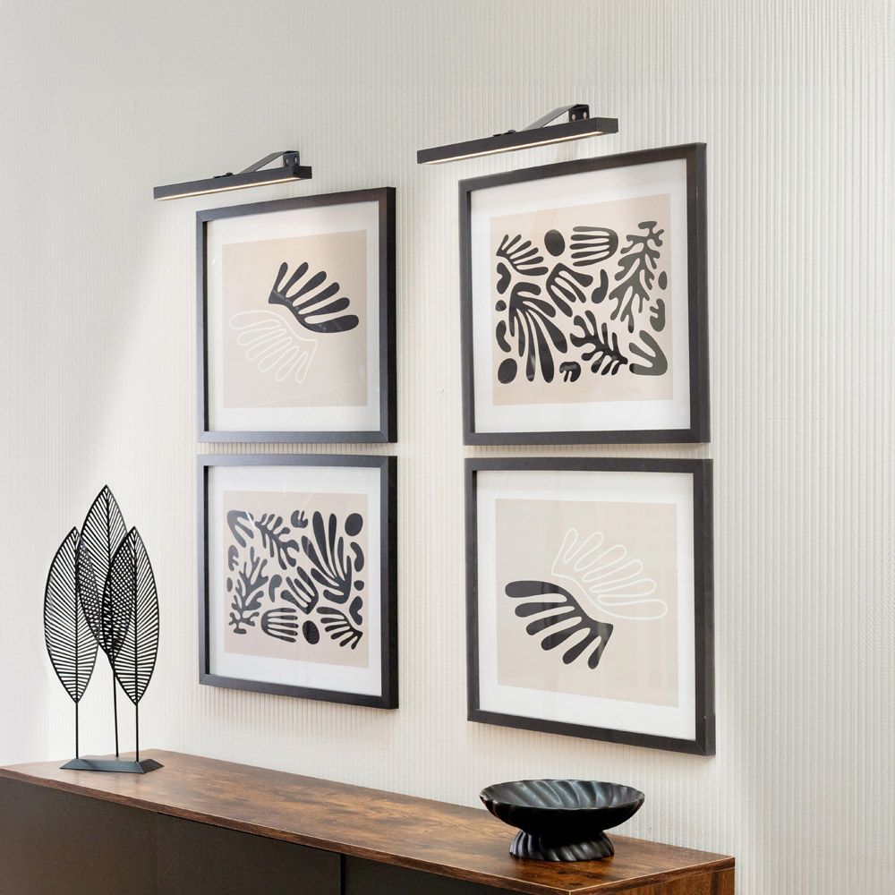 x2 Sable Rechargeable Black Wall Light