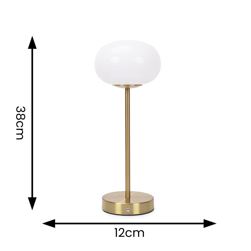 Emmy Rechargeable Table Lamp Antique Brass