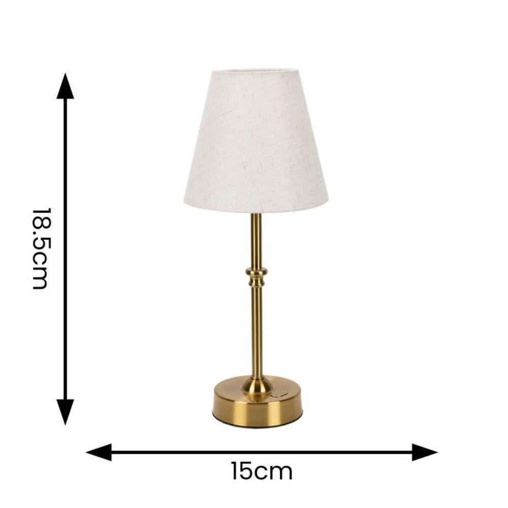 Lowe Rechargeable Table Lamp Antique Brass