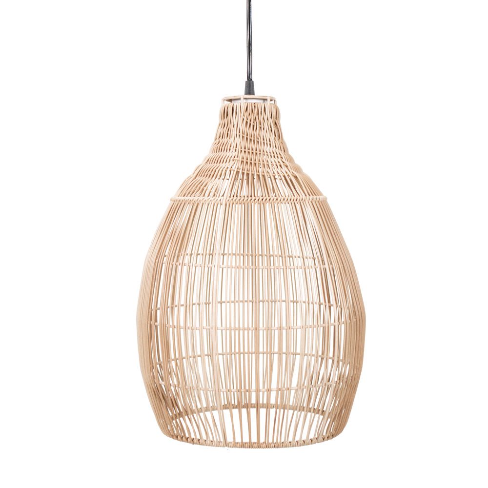 x3 Wicker Solar Pendant Lights Teardrop