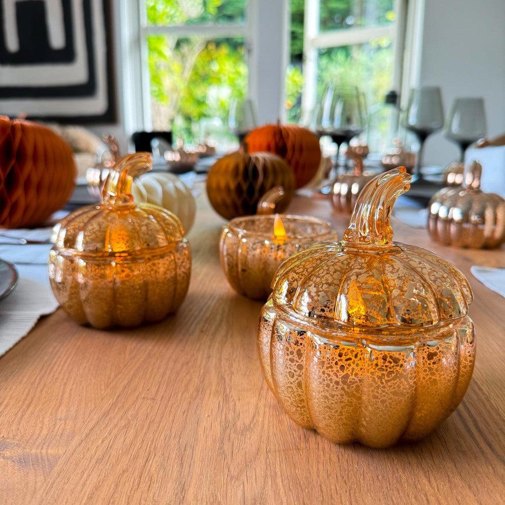 x3 Glass Pumpkin Jars