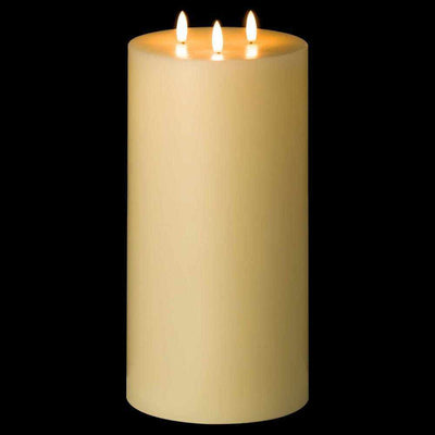 3 Wick LED Candle White 12"