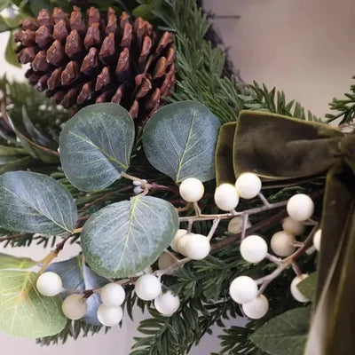 Mistletoe Pinecone Wreath
