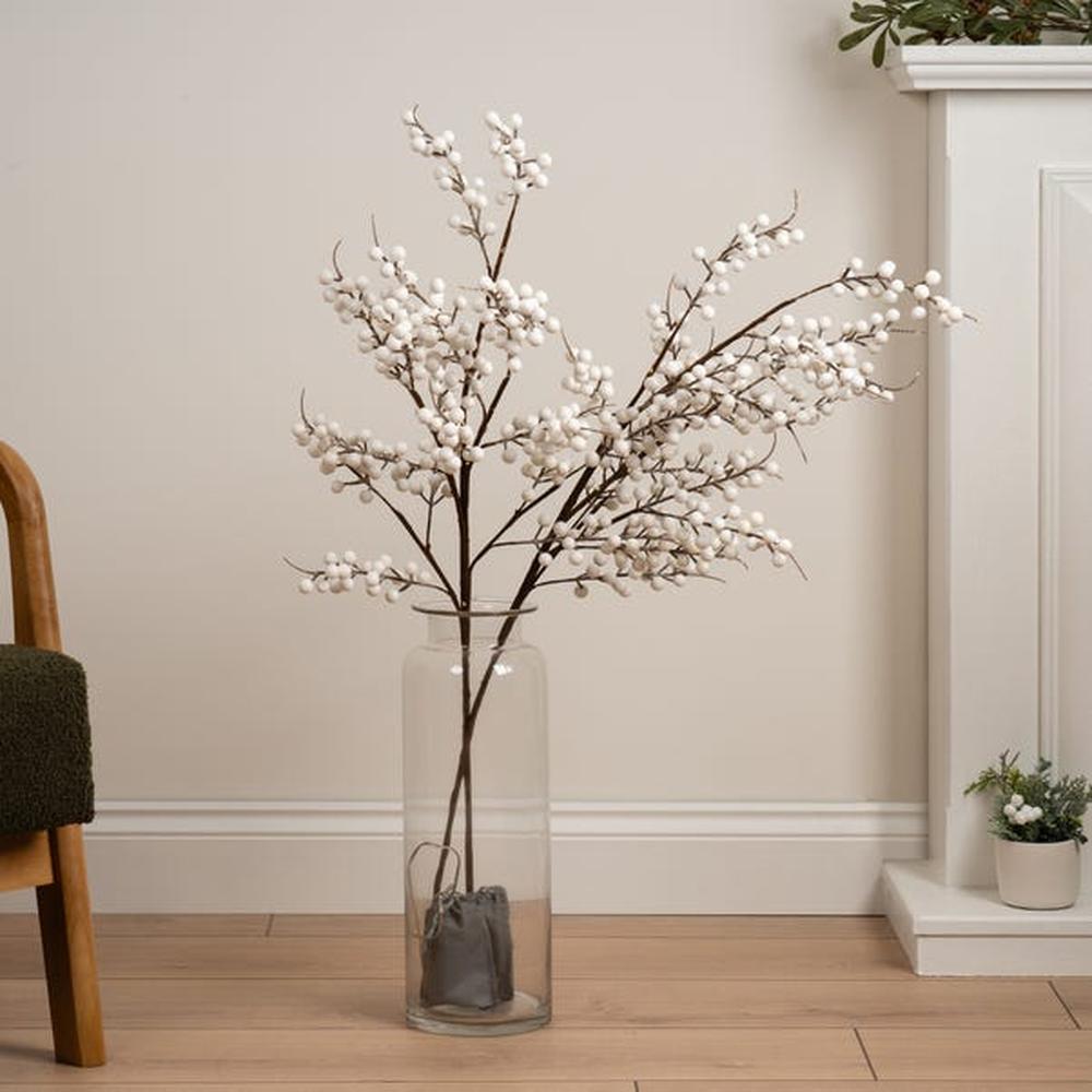 Pre-lit White Berry Branch