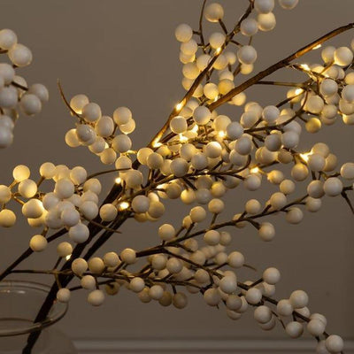 Pre-lit White Berry Branch