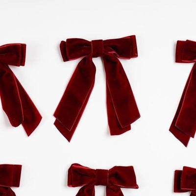 x24 Velvet Bow Clip Red