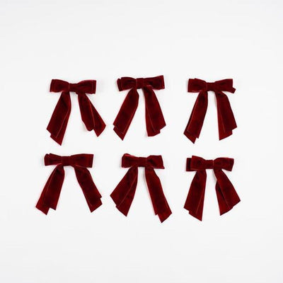 x24 Velvet Bow Clip Red