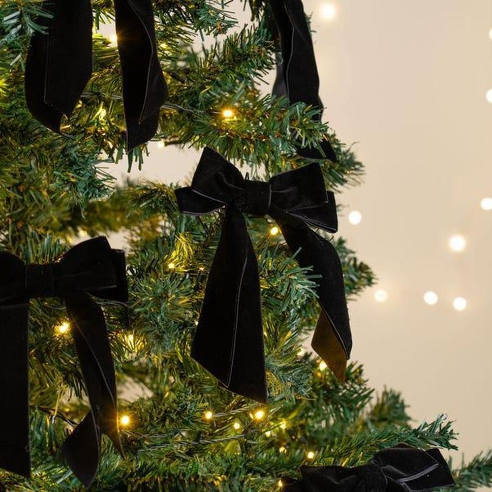 x24 Velvet Bow Clip Black