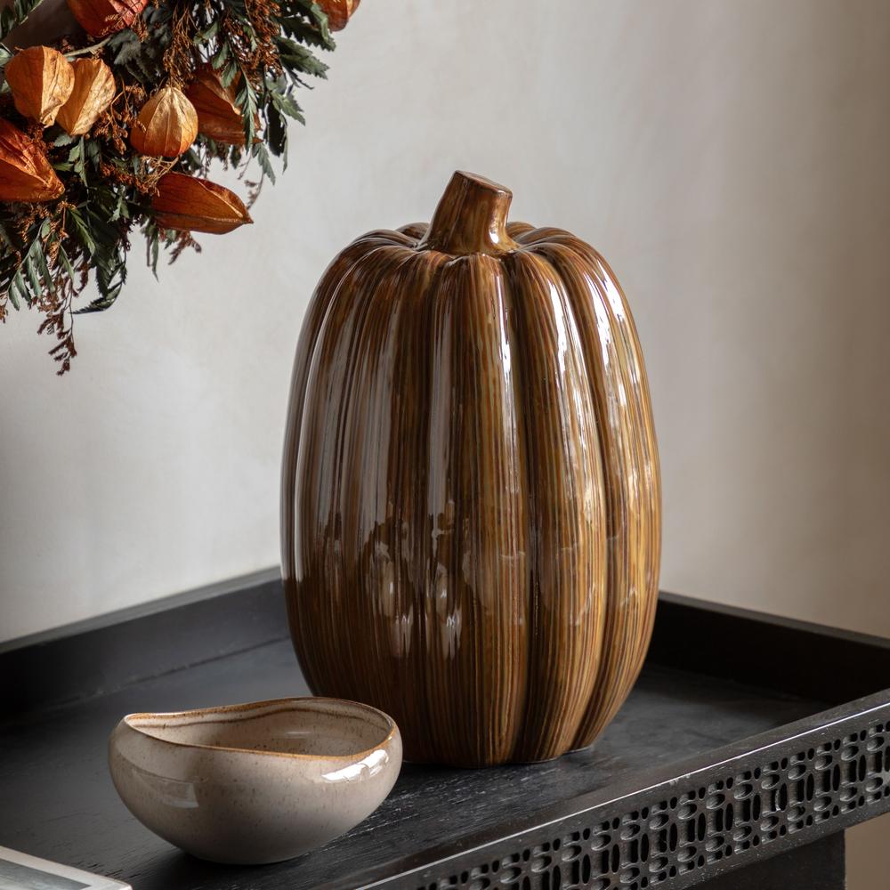 3x Ceramic Pumpkin Rust