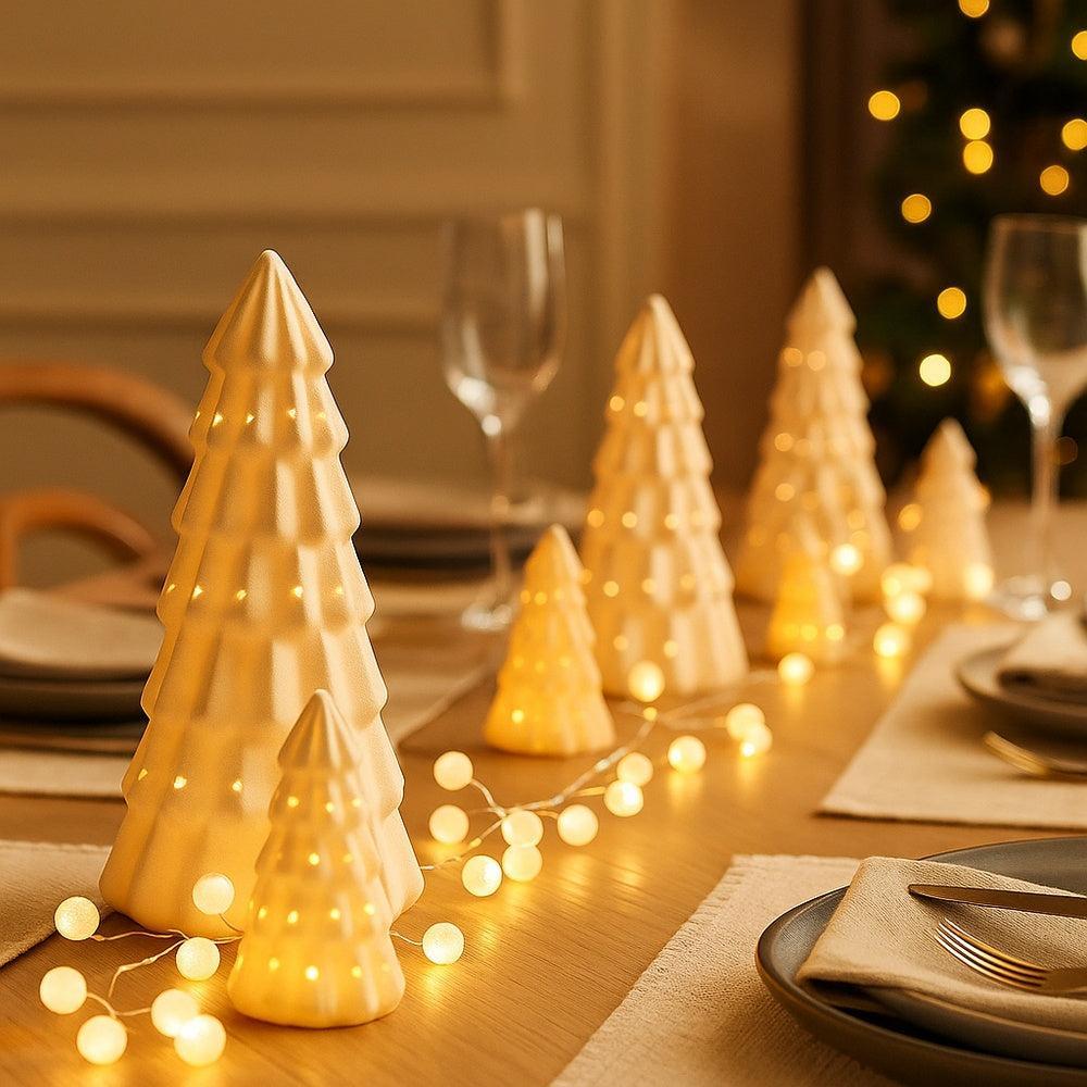 14x Ceramic Tree Lights x2 Snowberry Garlands