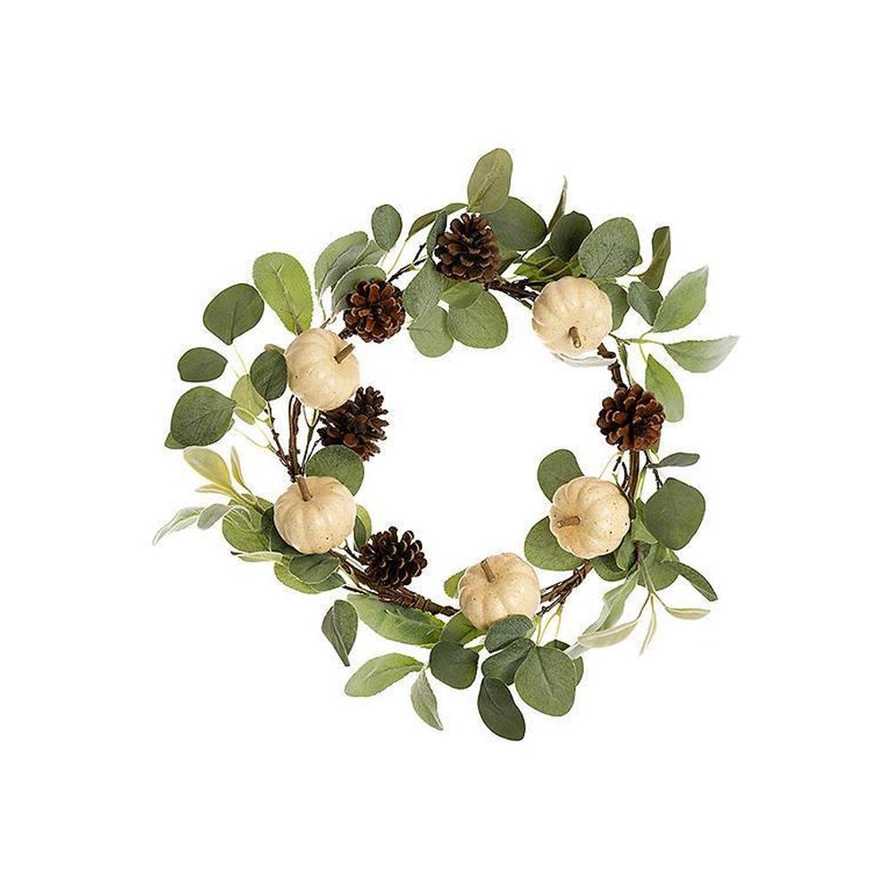 Pumpkin & Faux Eucalyptus Wreath