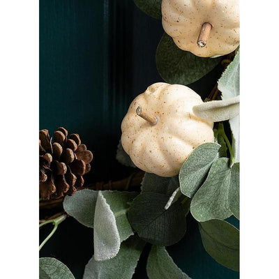 Pumpkin & Faux Eucalyptus Wreath