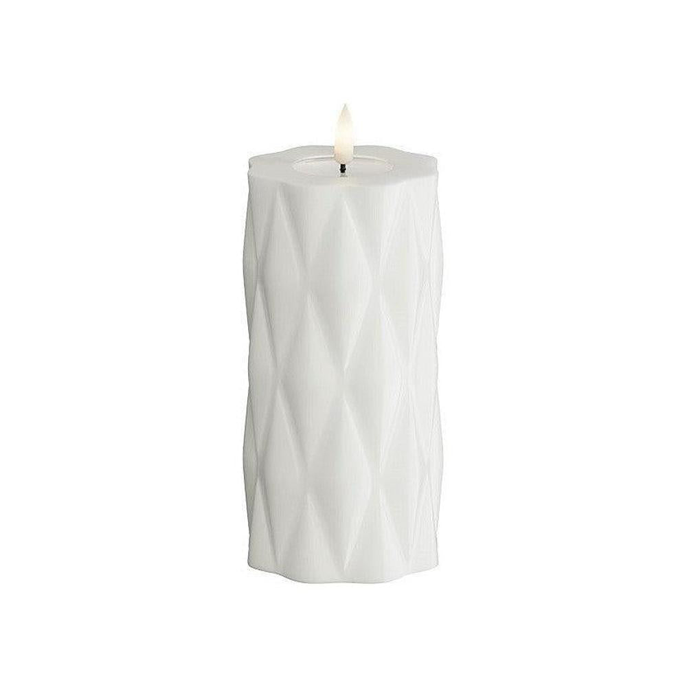 x6 LED Harlequin Candles White