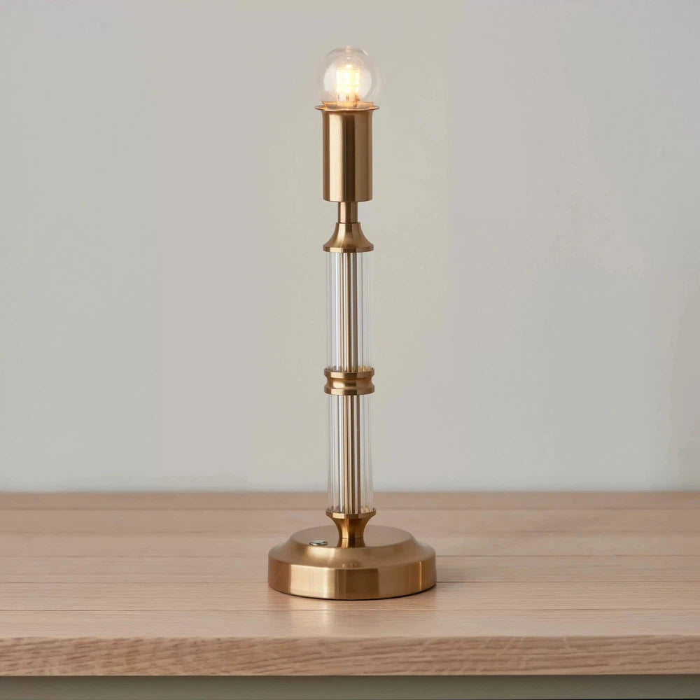 Morton Rechargeable Table Lamp Brushed Aged Brass