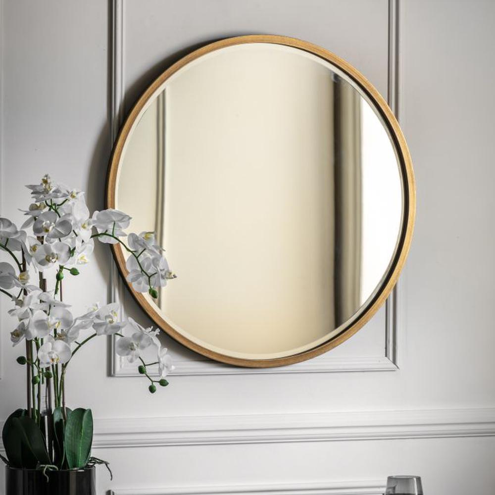 Higgins Round Mirror Antique Gold Large