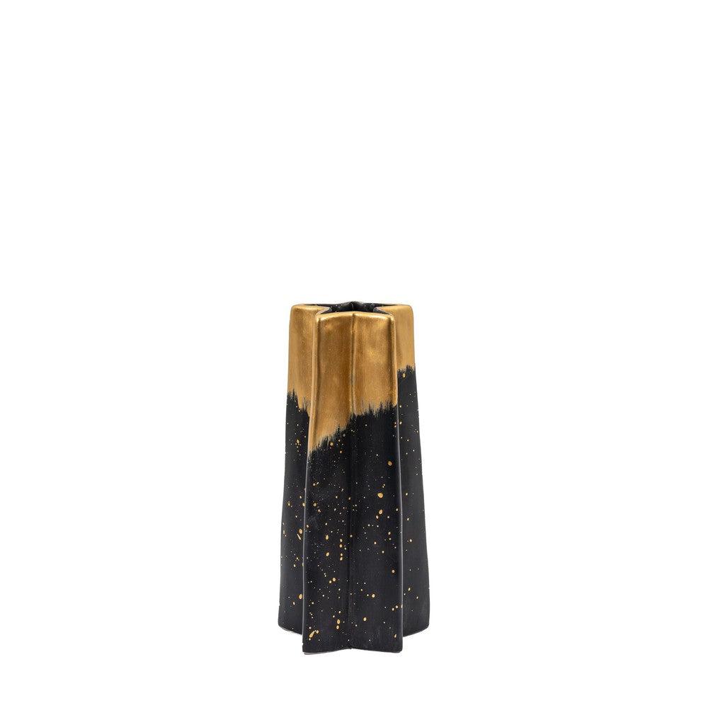 Shooting Star Vase Black Gold