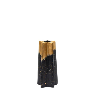 x2 Shooting Star Vases Black Gold