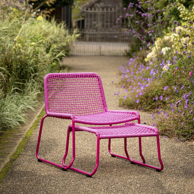 Sassano Lounge Chair Pink with Footstool
