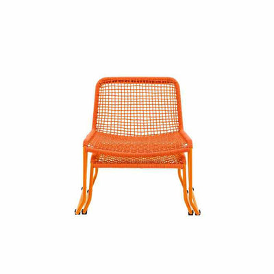 Sassano Lounge Chair Orange with Footstool
