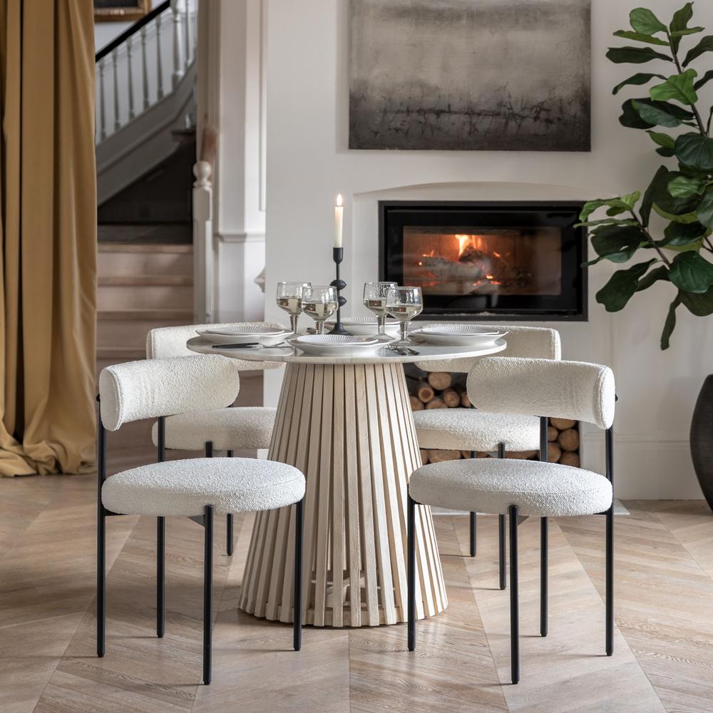 x2 Aveley Dining Chairs Vanilla