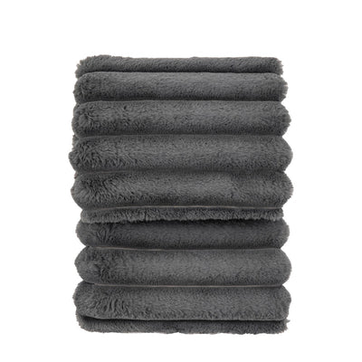 Ribbed Faux Fur Throw