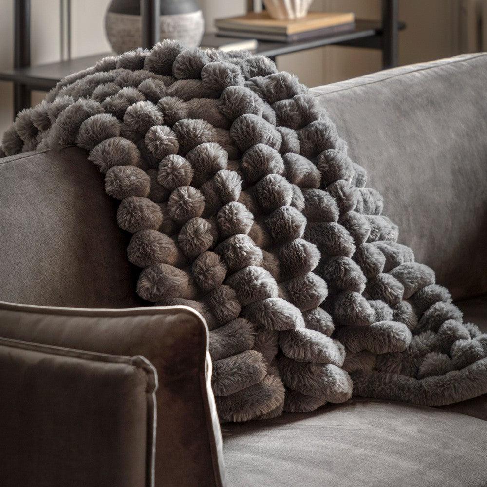 Ribbed Faux Fur Throw