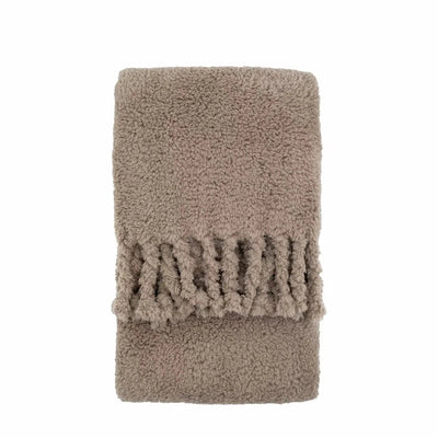 Fringed Teddy Throw Taupe