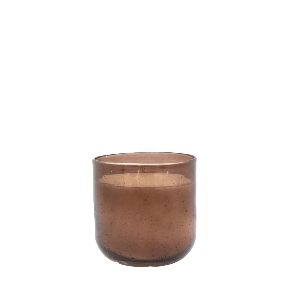 Glass Filled Candle Brown Small