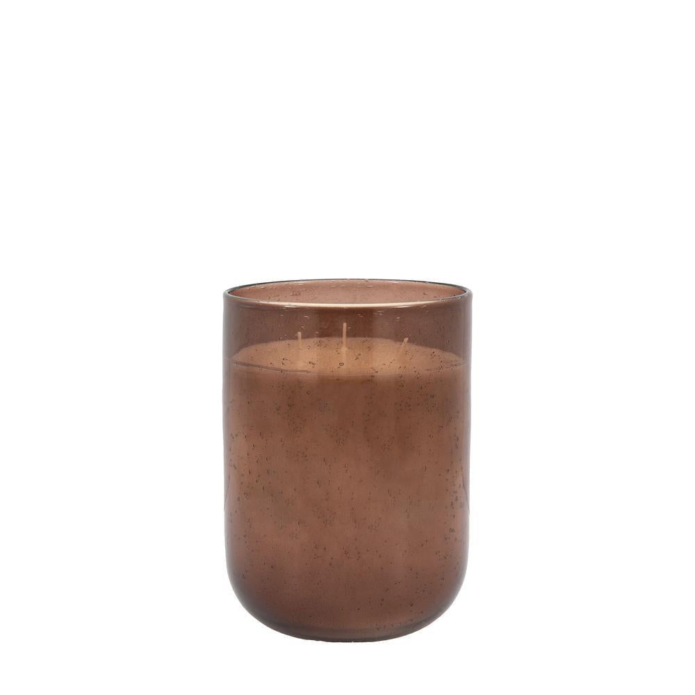 Glass Filled Candle Brown Large