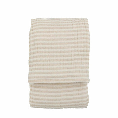 Crinkle Stripe Bedspread Beige