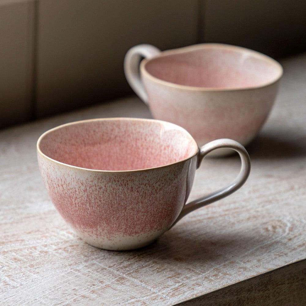 Reactive Organic Beaded Mug Rose 4pk