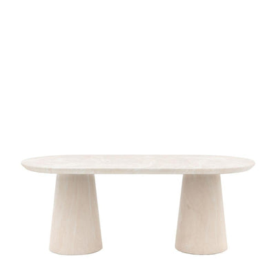 Pedra Oval Dining Table Travertine