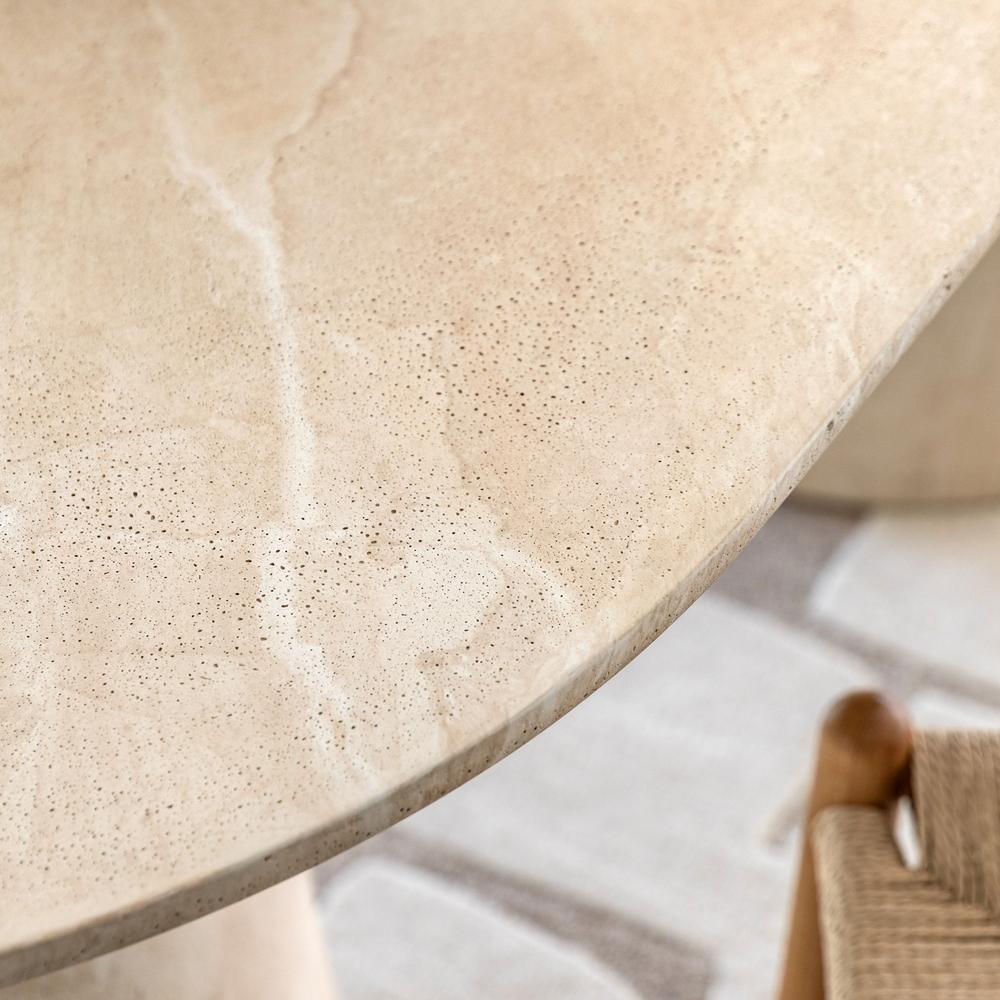 Pedra Oval Dining Table Travertine