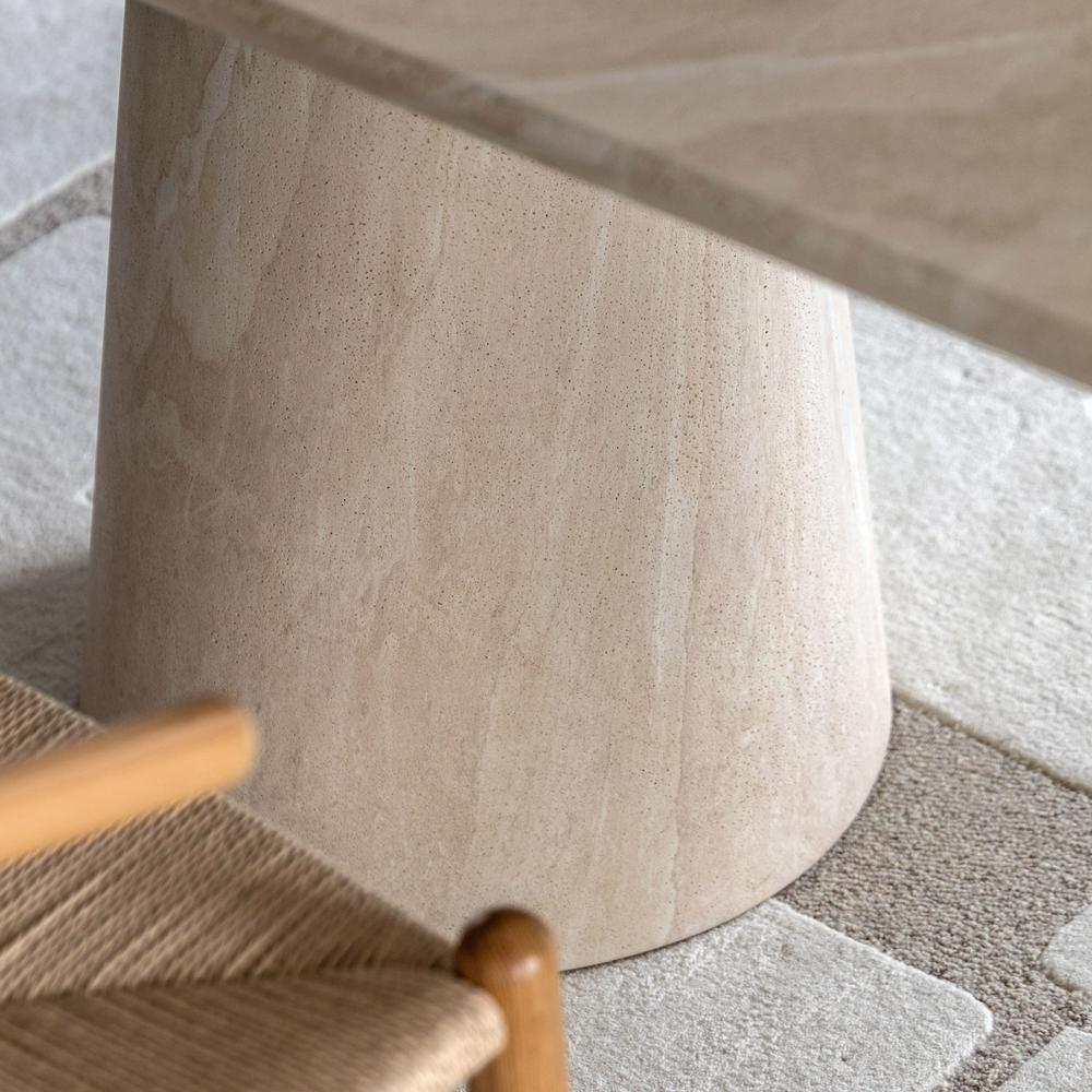 Pedra Oval Dining Table Travertine