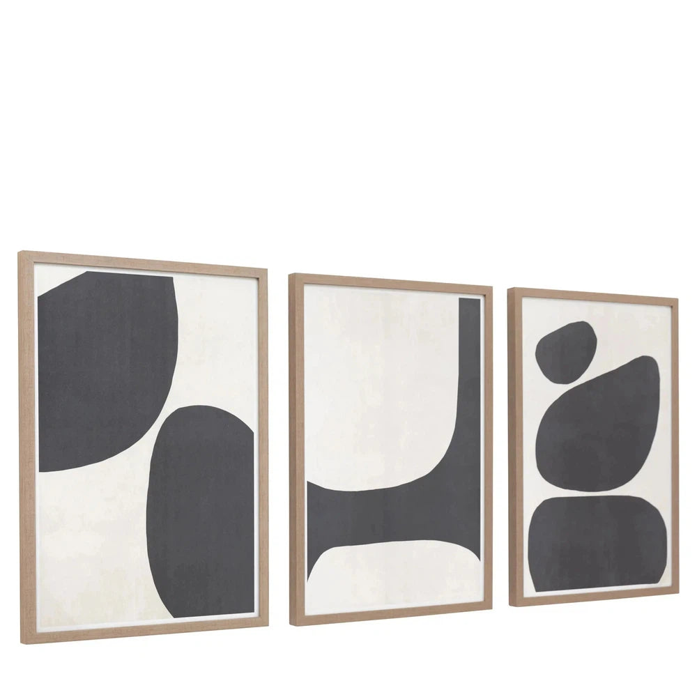 x3 Pebble Collection Framed Canvas