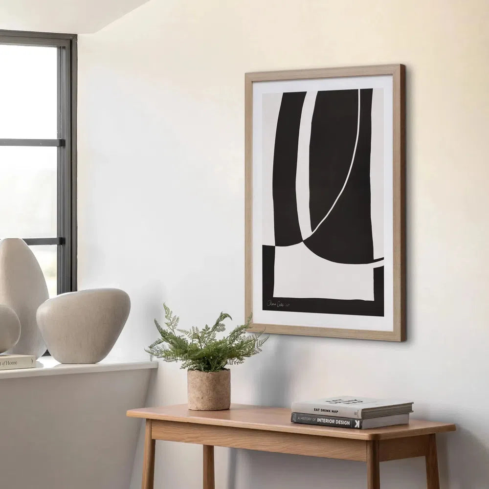 Abstract Noir et Blanc Framed Art