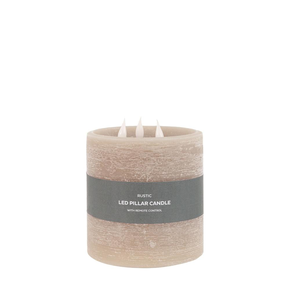 3 Wick LED Candle Warm Grey