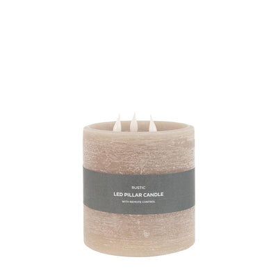3 Wick LED Candle Warm Grey