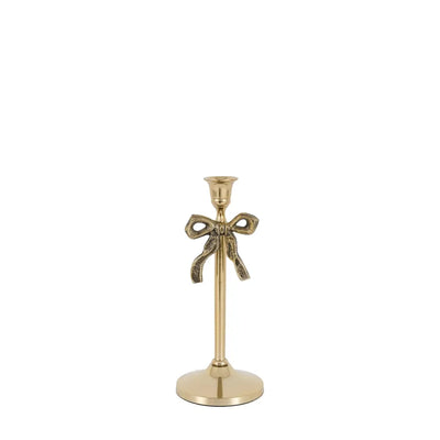 x6 Bow Dinner Candle Holder Gold