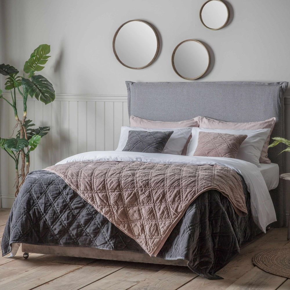 Quilted Diamond Bedspread Blush