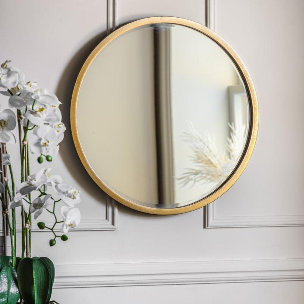 Higgins Round Mirror Antique Gold Small