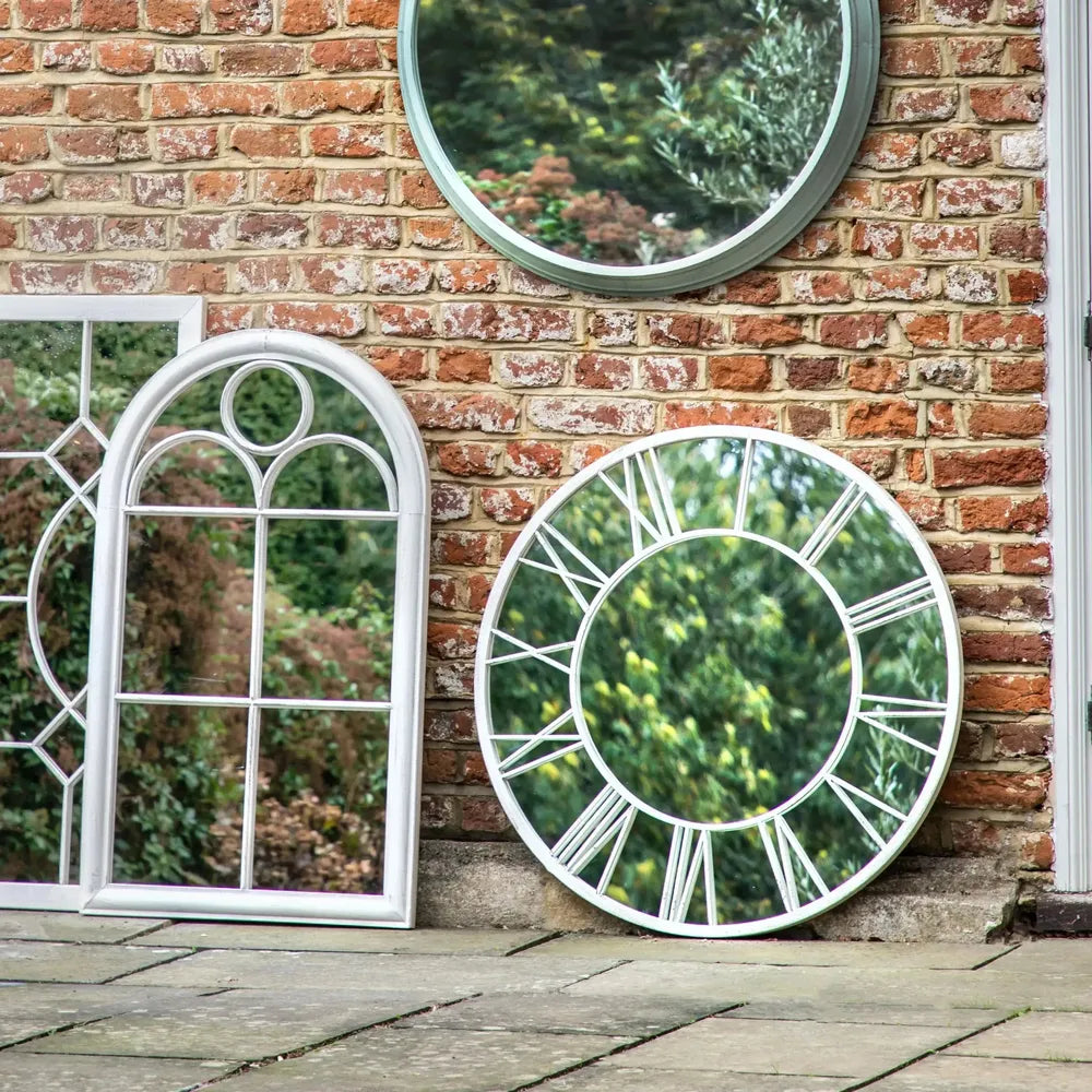 Longfield Outdoor Round Mirror White