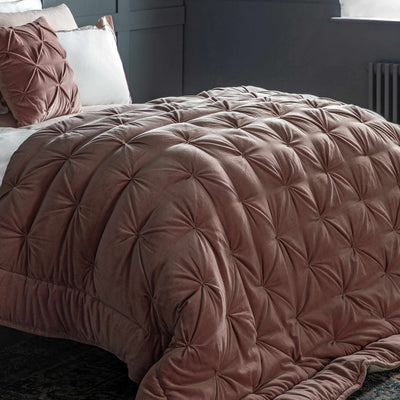 Opulent Velvet Bedspread Blush